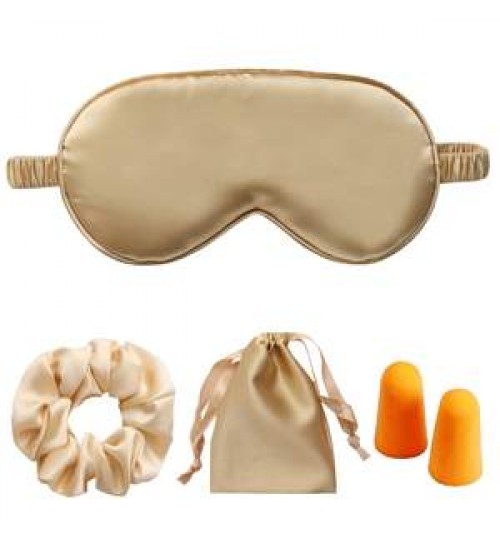 Hypoallergenic Smooth pirate eye patches Reusable Satin Blindfold Elastic Strap Night Eyeshade silk satin ear muffs & eye masks