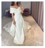 China factory luxury new design off shoulder breathable short sleeve bohemian wedding dress