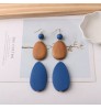 Handmade Jewelry Contrast stitching Wood Earrings Ethnic Natural Geometric Wooden Bohemian Earring Women Trendy Accessories