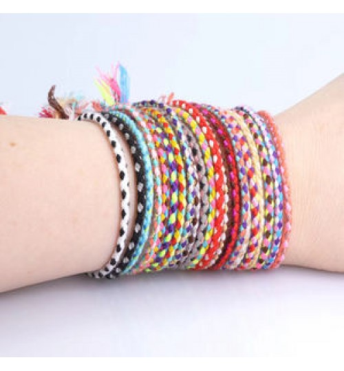 Popular Creative Literary Accessories Ethnic Tibetan String Bracelet Tassel Braided Rope Friendship Bracelet for Women