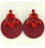 Colorful Crystal Earrings High-quality ethnic Rhinestone Handmade Round Drop Earring summer Jewelry Accessories For Women