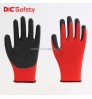 Gloves Hot-selling 13G Red Polyester Latex Crinkle Coated Safety Hand Protective Work Garden Gloves