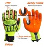 Gloves HPPE TPR Rubber Sandy Nitrile Palm Coated 13 Gauge CUT Level 5 And Impact Resistant Construction Safety Work Gloves