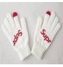 Custom Print Logo Embroidery OEM Winter Unisex Women Mens Printing Thick Warm Touch Screen Gloves Knitted Knit Phone Pad Mittens