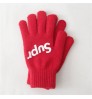 Custom Print Logo Embroidery OEM Winter Unisex Women Mens Printing Thick Warm Touch Screen Gloves Knitted Knit Phone Pad Mittens