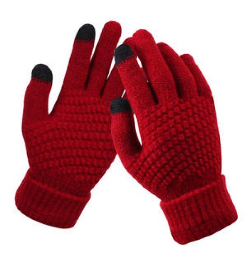 Gloves & Mittens Customize Acrylic Winter Touchscreen Magic Gloves Women Men Warm Stretch Knitted Wool Mittens ScreenAcrylic Gl