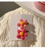 New Arrival Korean 3D Baby Girls Candy Color Hair Accessories Cute Pink Heart Flower Hair Clips Set Duckbill