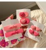 New Arrival Korean 3D Baby Girls Candy Color Hair Accessories Cute Pink Heart Flower Hair Clips Set Duckbill