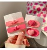 New Arrival Korean 3D Baby Girls Candy Color Hair Accessories Cute Pink Heart Flower Hair Clips Set Duckbill