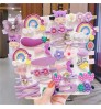 14 pcs/set Cute Child Barrettes Kid Hairgrips Hair Clip Accessories Gift Set Girl Cartoon Pattern Hair Clip Set