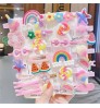 14 pcs/set Cute Child Barrettes Kid Hairgrips Hair Clip Accessories Gift Set Girl Cartoon Pattern Hair Clip Set