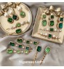 Korean Women Word Hair Clips Hairpin Accessories Vintage Green Pearl Rhinestone Hair Clips