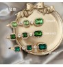 Korean Women Word Hair Clips Hairpin Accessories Vintage Green Pearl Rhinestone Hair Clips