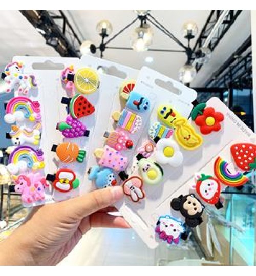 Cute Unicorn cartoon Hair accessories fruit princess flog animals mermaid butterfly hair Clip for Girls