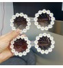 Factory Direct Flower Shape Kids Round Sunglasses Custom Daisy Designer Shades Children Sun Glasses Transparent Girls Eyewear