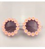 Factory Direct Flower Shape Kids Round Sunglasses Custom Daisy Designer Shades Children Sun Glasses Transparent Girls Eyewear