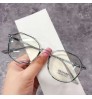 Cute star and moon carved glasses temple polygon anti blue light women students flat mirror eyewear