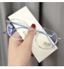 Cute star and moon carved glasses temple polygon anti blue light women students flat mirror eyewear