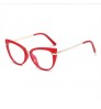 2022 Retro TR90 Metal Red Eyewear Transparent Anti blue Light Glasses Frame Women Cat Eye Specatcle Eyeglasses Frame