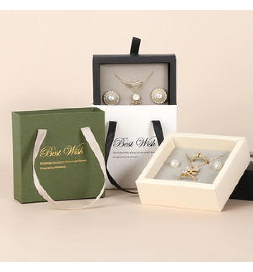 Jewelry Custom Paper Drawer Sliding Jewelry Gift Box Necklace Earring Bracelet Ring Jewelry Packaging Box