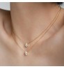 High End 18K Gold PVD Dainty Waterdrop & Oval Zirconia Stainless steel Pendant Necklace Fashion Jewelry