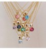 Gemnel custom sterling silver colors birthstone rhinestone crystals gemstones rainbow diamond pendants charm necklace jewelry