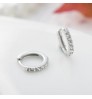 European 5A White Cubic Zirconia cz diamond Hoop Earrings 925 Sterling Silver Earrings Jewelry