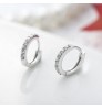 European 5A White Cubic Zirconia cz diamond Hoop Earrings 925 Sterling Silver Earrings Jewelry