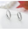 European 5A White Cubic Zirconia cz diamond Hoop Earrings 925 Sterling Silver Earrings Jewelry