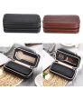 Watch New Products 2 Grids PU Leather Zipper Men Luxury Travel Storage Case Custom Watch Box