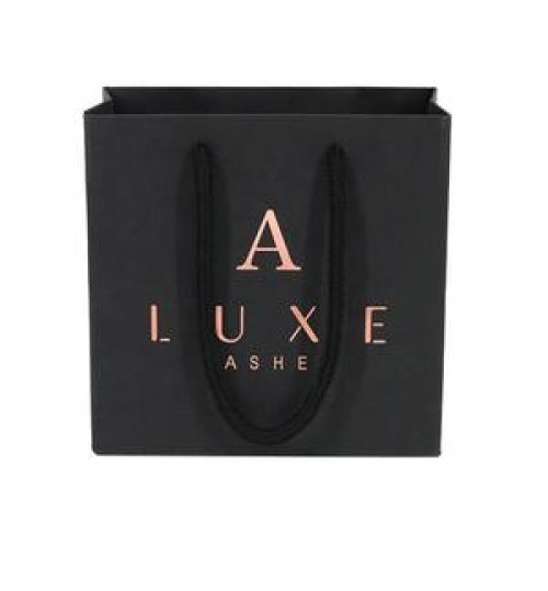 Wholesale Custom Printed Brand Logo Design Promotion Luxury Clothing Retail Gift Shopping Black Jewellery Paper Bag With Handle