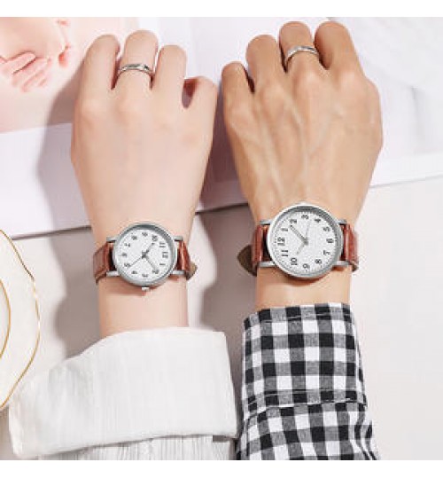 New Style Simplicity Number Watches Men's Ladies Couple Watches Quartz Wrist Watches For Gift