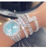 Foxi Stainless Steel Luxury Wristwatches Hip Hop Jewelry Icy Diamond Quartz Watches for Men Women