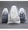 custom logo printed large transparent frosted drawstring bag makeup draw string pouch gift packaging bag