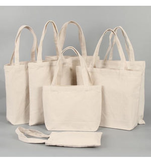 Personalized custom logo printing eco friendly durable canvas cotton tote blank plain shopping bag