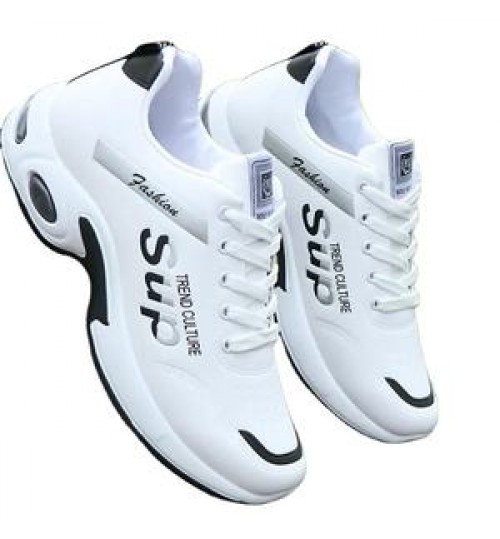 Manufacturers wholesale men's leather PU waterproof sports students running casual white shoes