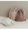 Durable custom logo printed organic cotton canvas drawstring bag jewelry pouch