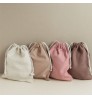 Durable custom logo printed organic cotton canvas drawstring bag jewelry pouch