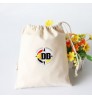 Can Add Your Own Logo Printed Dust Proof Natural 100% Cotton Custom Drawstring Bag for Packing