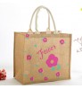 Reusable and Eco-friendly Jute bag custom logo printing hessian bag heavy duty beach tote bag