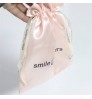 Customized Pink satin bags Satin Drawstring Dust Hair POUCH Bag with Logo Printing For Jewellery Clothing HandbaG