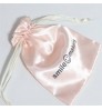 Customized Pink satin bags Satin Drawstring Dust Hair POUCH Bag with Logo Printing For Jewellery Clothing HandbaG