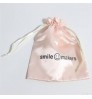 Customized Pink satin bags Satin Drawstring Dust Hair POUCH Bag with Logo Printing For Jewellery Clothing HandbaG