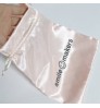 Customized Pink satin bags Satin Drawstring Dust Hair POUCH Bag with Logo Printing For Jewellery Clothing HandbaG