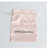 Customized Pink satin bags Satin Drawstring Dust Hair POUCH Bag with Logo Printing For Jewellery Clothing HandbaG