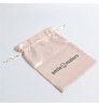 Customized Pink satin bags Satin Drawstring Dust Hair POUCH Bag with Logo Printing For Jewellery Clothing HandbaG