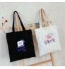 Recycle plain Custom printed organic cotton canvas tote bag bulk large reusable canvas cotton shopping bag with logo