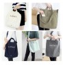 Fashion Reusable Canvas Print Cotton Shopping Tote Bags Custom Eco Friendly Shopping Bags With Logo