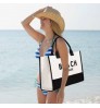 Custom Logo Quality Custom outdoor fashion beach bag large canvas tote bag