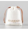 Custom jewelry bag 100% Organic Cotton canvas pouch Small Cotton Drawstring Bag With Logo for gift packaging